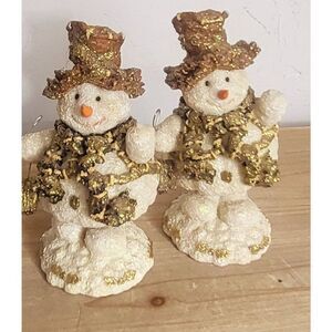 Vintage Resin Bobble snowmen lot of 2
